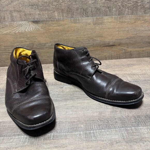 Sandro Moscoloni Brown Leather Cap Toe Oxford Shoe Men's Size 11 - Picture 6 of 7